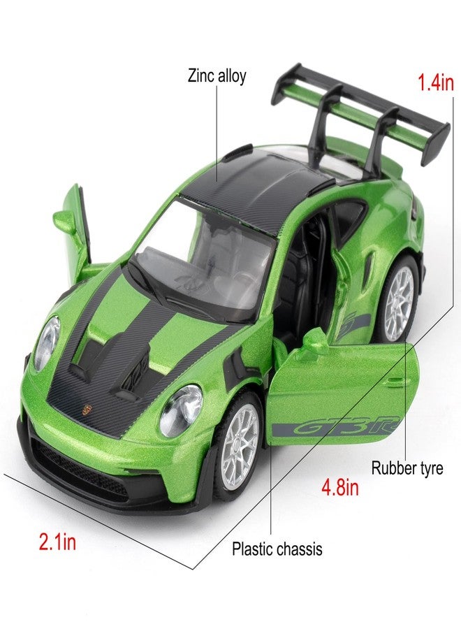 RMZ City 1:36 Scale Porsche 911 GT3 RS Model Cars, Diecast Pull Back Vehicles, Model Toy Cars, Doors Open, Collection Kids Toy for Aged 3 and up, Gift Green - Image 2